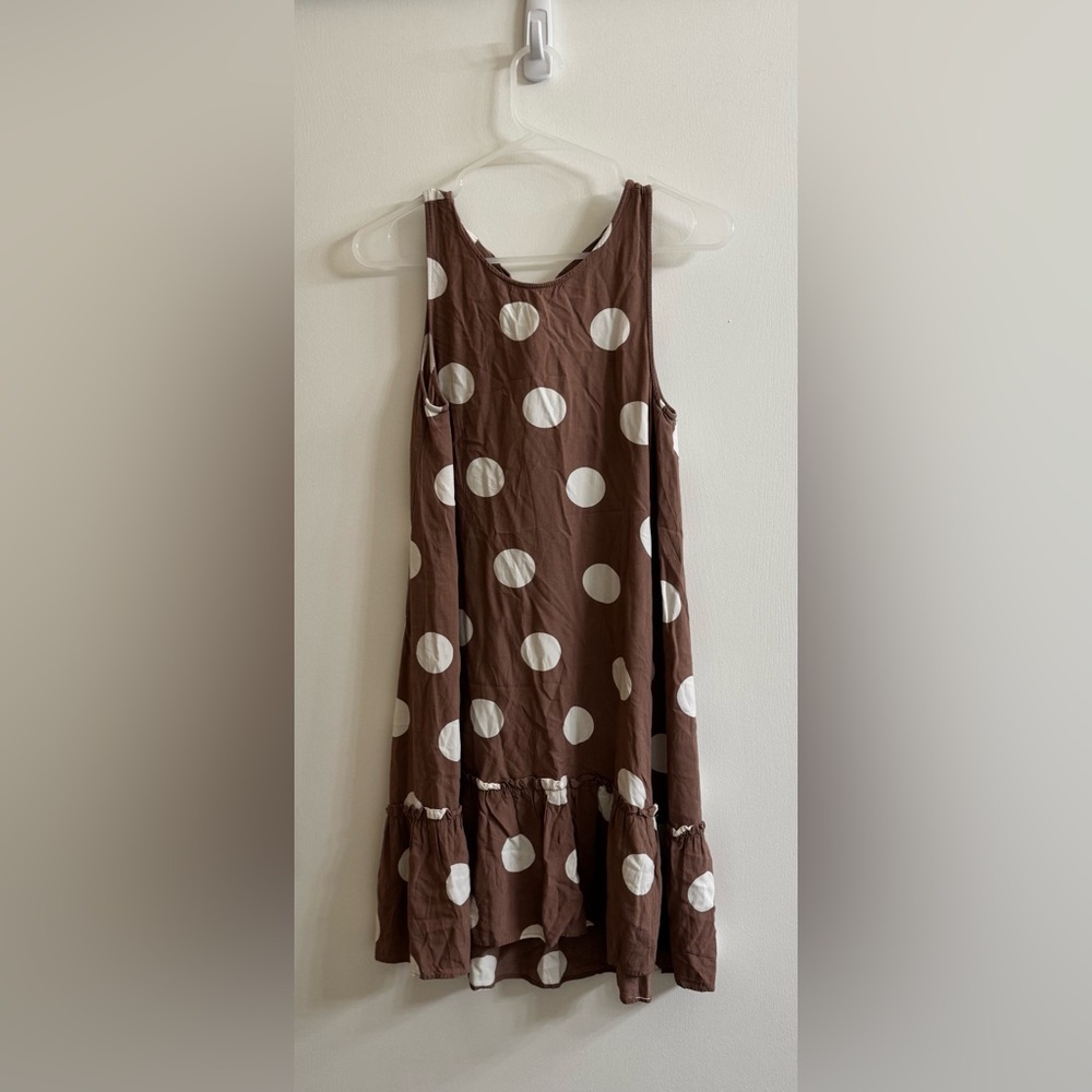 LOFT Brown and White Polka Dot Kids Dress